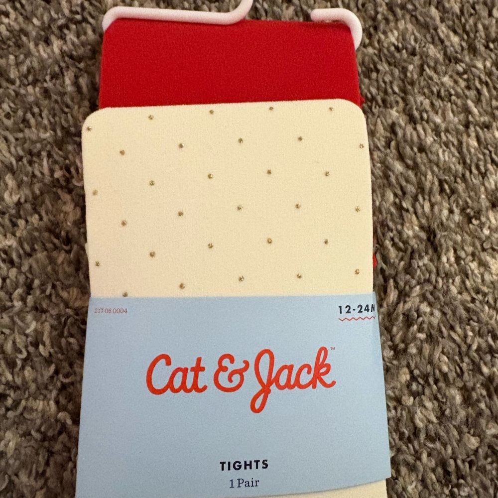 NWT 2 pairs of Cat and Jack 12-24 months tights